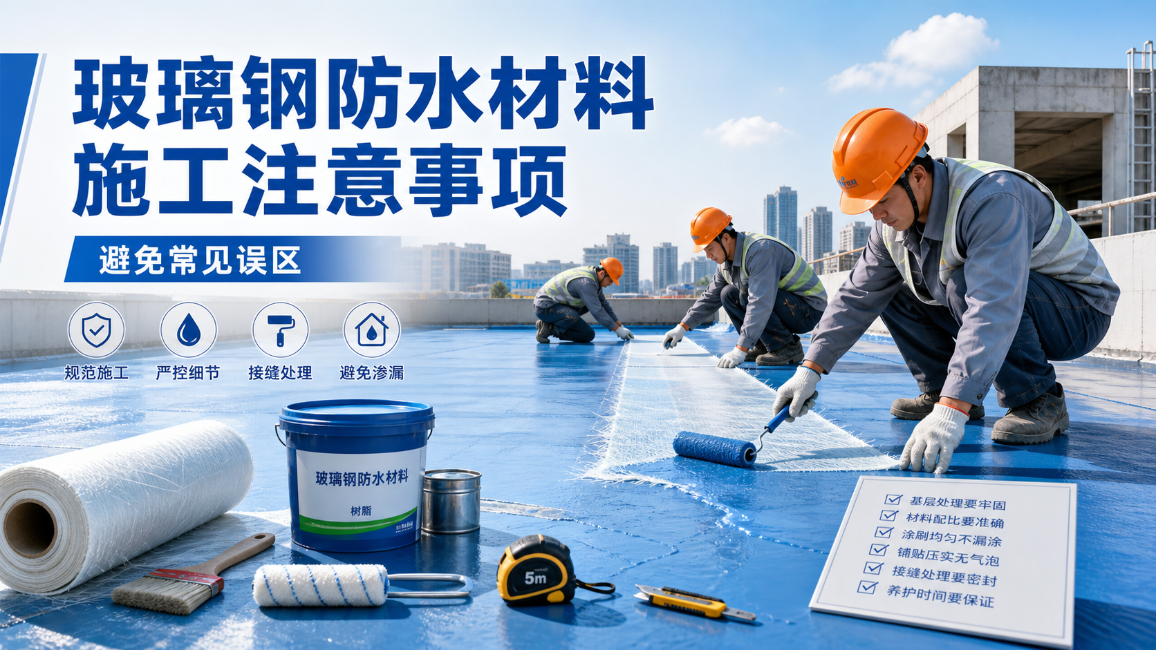 玻璃钢防水材料施工注意事项,避免常见误区 咸阳 版